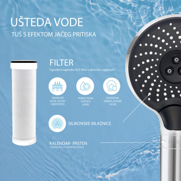 Tuš ručica za uštedu vode s filterom